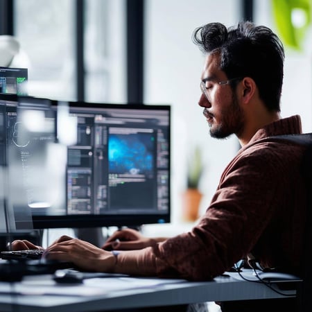 a man working in computer